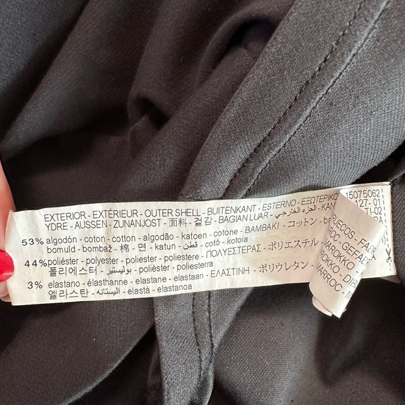 Zara TRF Collection Black Ruffle Front Long Sleeve V-neck Dress Size Medium - Picture 12 of 17